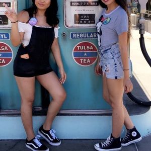 BLACK DENIM OVERALLS